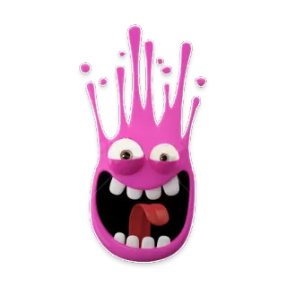 😁 monster, cartoon, pink, creature, funny, googly eyes, tongue, face telegram sticker