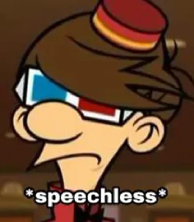 🤐 *speechless* Мультфильм, Без слов, Смешной, Выражение лица, 3D очки telegram sticker