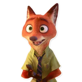 😃 Nick Wilde Zootopia animado, zorro, dibujos animados, Disney, Zootopia, Nick Wilde telegram sticker