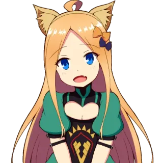 😸 anime girl, cat ears, cute, kawaii, manga, anime, illustration telegram sticker