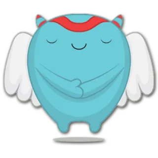 😇 괴물, 천사, 날개, 귀여운, 만화, 캐릭터 telegram sticker