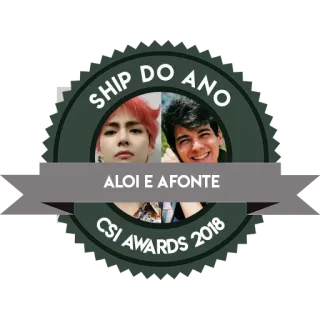 👨‍❤️‍👨 SHIP DO ANO
ALOI E AFONTE
CSI AWARDS 2018 statek, nagrody, ludzie, święto, przyjaźń telegram sticker