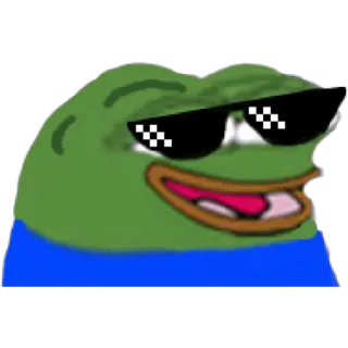 😁 Pepe the Frog เปเป้, กบ, มีม, เท่, แว่นกันแดด, มีมอินเทอร์เน็ต whatsapp sticker