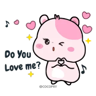 😘 Do love me! хомяк, любовь, милый, сердце, каваий, животное telegram sticker