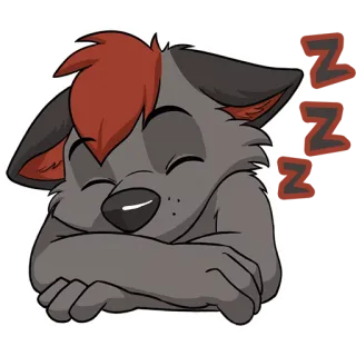 💤 ZZZ animal, sleepy, sleeping, furry, cartoon, dog, tired telegram sticker