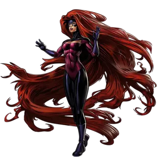 👊 Medusa superhero, comic book character, Marvel, Inhuman, red hair telegram sticker
