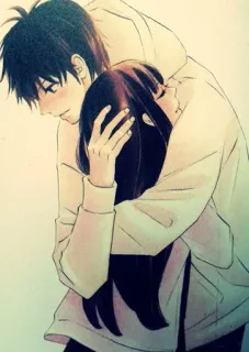 🈯 Anime, Paar, Umarmung, Romantik, Liebe, Manga telegram sticker
