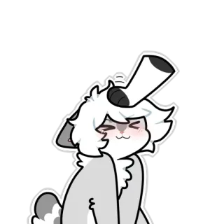 🐱 Desenho animado, Branco, Cinza, Personagem, Fofo telegram sticker