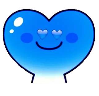😍 corazón, amor, emoji, azul, dibujos animados, lindo, afecto telegram sticker
