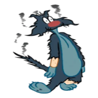 🤕 мультик, кот, синий, смешной telegram sticker
