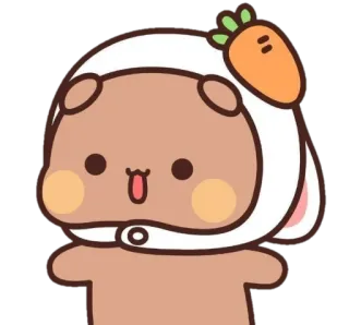 🍼 desenho animado, animal, urso, fofo, adesivo, kawaii, coelho, cenoura telegram sticker