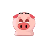 🥱 porco, animal, desenho animado, fofo, adesivo, emoji telegram sticker