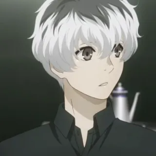 😧 Haise Sasaki Tokyo Ghoul Аниме, Манга, Токийский гуль, Хайсе Сасаки, Белые волосы, Гуль, Персонаж telegram sticker