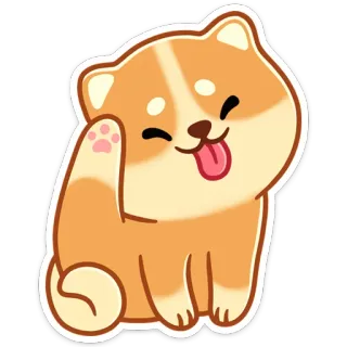 🫡 chien, shiba inu, mignon, dessin animé, animal, autocollant telegram sticker