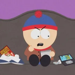📒 Stan Marsh South Park Cartoon, Wütend, Stan Marsh, South Park, Figur telegram sticker