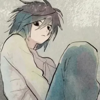 🦔 L Lawliet Death Note Anime, Detektiv, Mystery, Manga, L telegram sticker