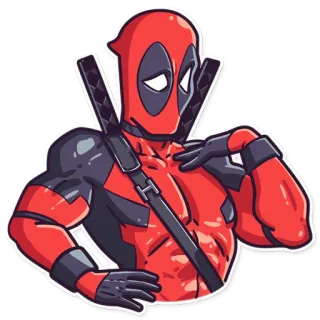 🙄 Deadpool Deadpool, Marvel, superhero, comics, katanas, weapon, antihero, sticker telegram sticker