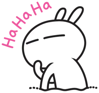😂 HaHaHa conejo, risa, humor, dibujos animados, lindo telegram sticker