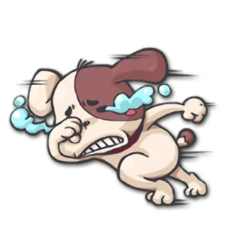 😭 pies, płacz, smutny, szczeniak, kreskówka, emocje, łzy, zmartwiony telegram sticker