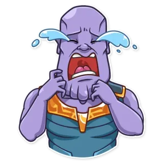 😭 Thanos Thanos, crying, sad, Marvel, supervillain telegram sticker