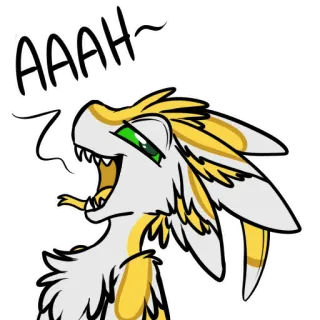 💦 AAAH~ furry, gritando, desenho animado, gritando, animal, dragão telegram sticker