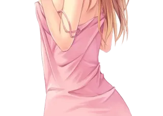 👙 anime, girl, towel, shower, pink whatsapp sticker
