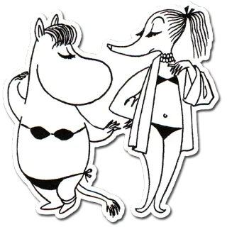 👙 Moomin dibujos animados, Moomin, playa, traje de baño, verano, personajes telegram sticker