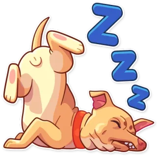 😴 Hund, schlafend, Cartoon, Tier, süß, lustig, Haustier whatsapp sticker