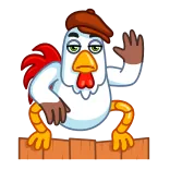 👋 pollo, uccello, animale, cartone animato, divertente telegram sticker