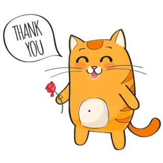 😉 THANK YOU Katze, Danke, Rose, Süß, Tier, Dankbarkeit telegram sticker