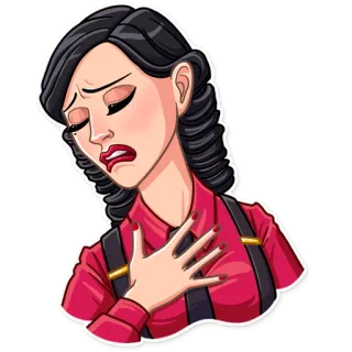 😩 woman, sad, upset, cartoon, emotional, distressed telegram sticker