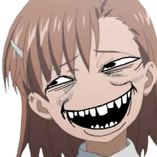 🍙 Meme, Anime, Engraçado, Rosto, Sorriso, Desenho animado, Troll telegram sticker