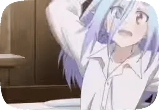 😨 Rimuru Tempest That Time I Got Reincarnated as a Slime rimuru tempest, tensura, anime girl, happy, cute, slight blushing, reaching hand, manga, reaction telegram sticker