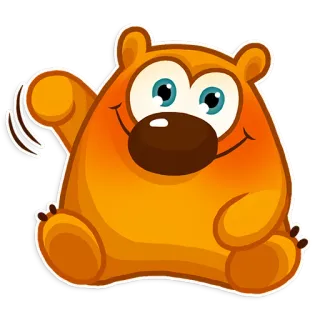 🤗 Orso cartone animato, Adesivo animale, Orso carino, Che saluta, Orso felice, Animale cartone animato telegram sticker