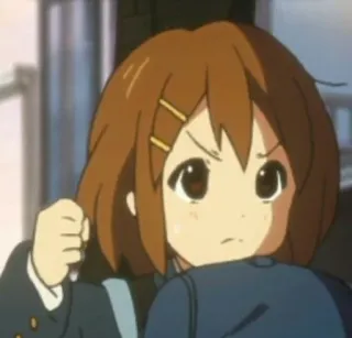 😠 Anime, Cartone animato, Ragazza, Arrabbiata, Pugno, K-On whatsapp sticker