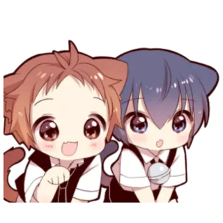 🍓 Chibi, Anime, Orelhas de gato, Fofo, Kawaii telegram sticker