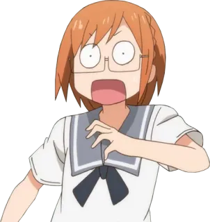 😨 Anime, Manga, Terkejut, Kaget, Takut, Wanita, Gadis telegram sticker