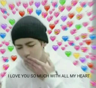 💙 I LOVE YOU SO MUCH WITH ALL MY HEART tình yêu, trái tim, nụ hôn, tình cảm, K-pop telegram sticker