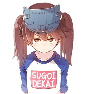 😒 SUGOI DEKAI Anime Mädchen, Zöpfe, Japanisch, Riesig, Süß whatsapp sticker