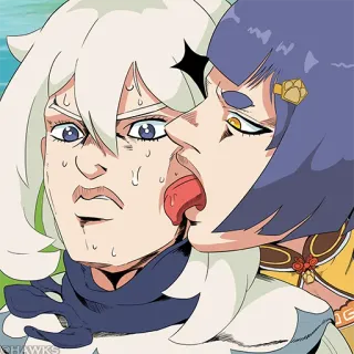 💠 Paimon Genshin Impact genshin impact, paimon, anime, pose jojo, fanart, karakter, stiker whatsapp sticker