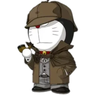 🕵 Doraemon doraemon, sherlock holmes, cartoon, anime, detektiv, manga, figur whatsapp sticker