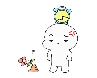 💢 만화, 캐릭터, 알람 시계, 꽃, 화난 telegram sticker