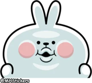👀 rabbit, cute, sticker, animal, cartoon telegram sticker