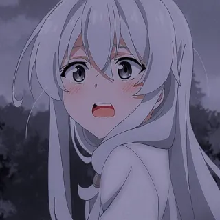 🤍 anime, manga, girl, character, white hair, anime girl whatsapp sticker