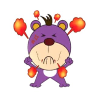 😡 wütend, Cartoon, Bär, verärgert, frustriert telegram sticker