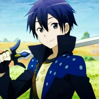 🖤 Kirito Sword Art Online Аниме, Меч, Персонаж, Кірито, Sword Art Online telegram sticker