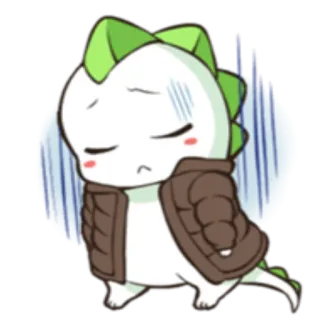 😓 dinossauro, triste, fofo, desenho animado, animal, kawaii whatsapp sticker