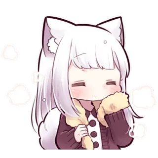 😮‍💨 Аниме, Милый, Каваий, Девушка, Лиса, Персонаж telegram sticker