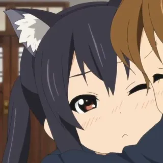 😺 Azusa Nakano K-On! Anime, Garota, Azusa Nakano, K-On!, Bonito, Orelhas de gato telegram sticker