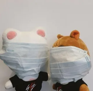 😷 thú nhồi bông, khẩu trang, trong nhà whatsapp sticker